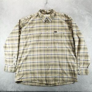 Barbour Shirt Mens 3XL Brown Green Plaid Oxford Button Down Long Sleeve